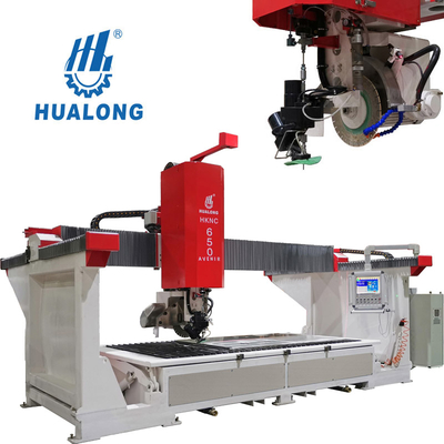 Machine de découpe de pierre SawJet CNC à 5 axes à haute efficacité HUALONG avec scie à pont et jet d'eau HKNC-650J 