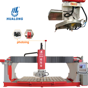 Machines à pierre HUALONG HKNC série 5 axes scie à pont en granit Machine de découpe CNC en pierre pour comptoir et arts funéraires